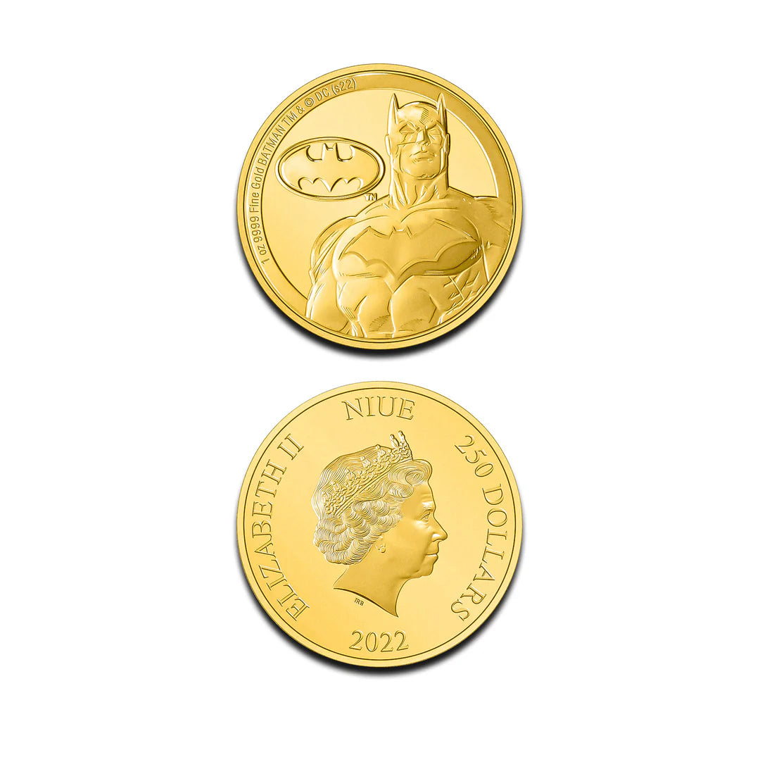 Moneta numismatica Batman da 1 oncia d'oro - Edizione limitata DC Comics