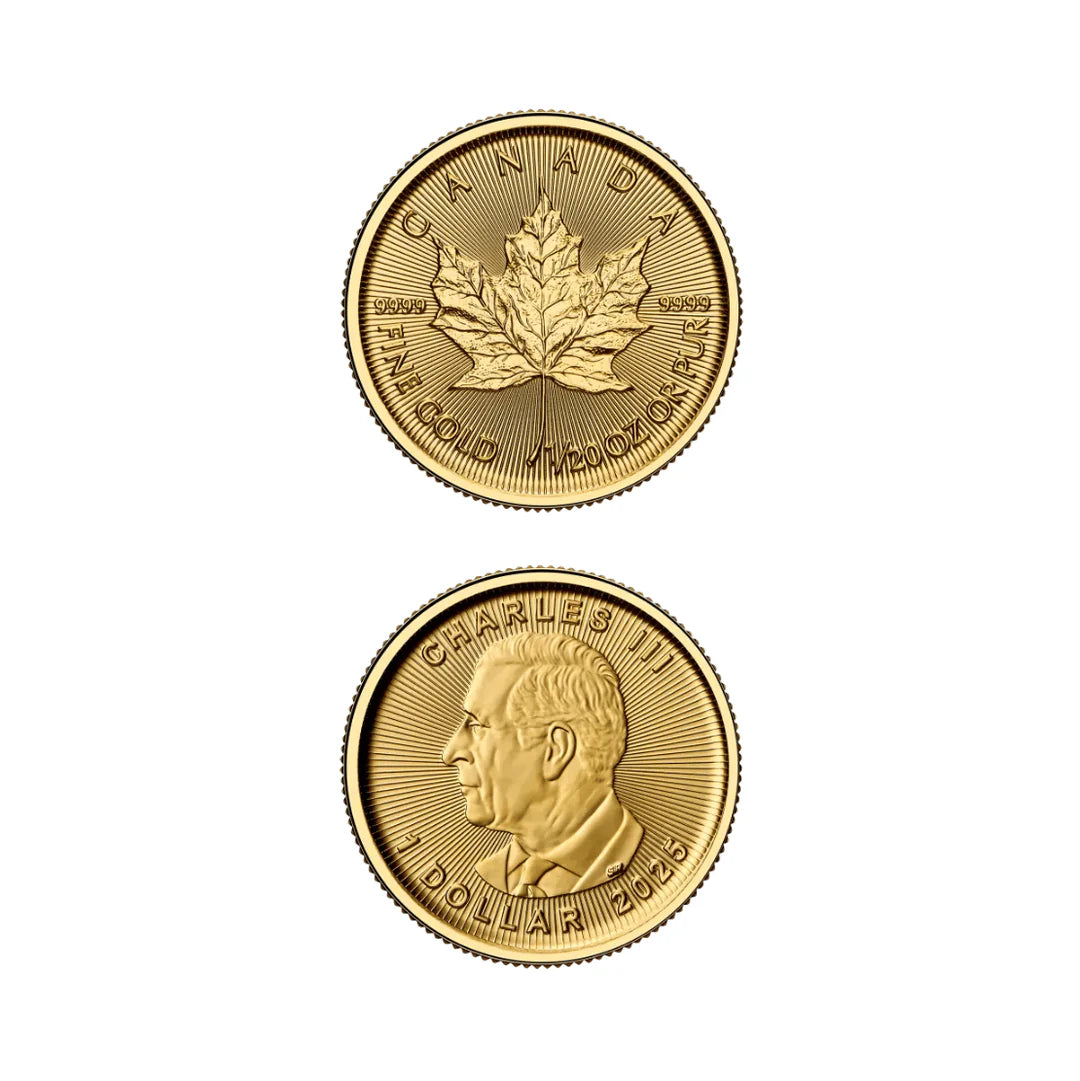 Moneta canadese Maple Leaf da 1/20 di oncia – Collezione numismatica