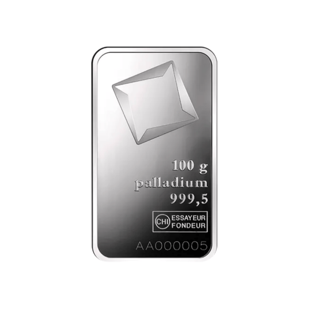 Lingot 100g Palladium - Valcambi - GoldUnion