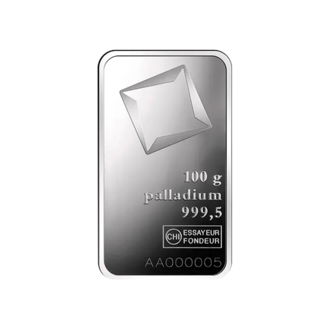 Lingot 100g Palladium - Valcambi - GoldUnion