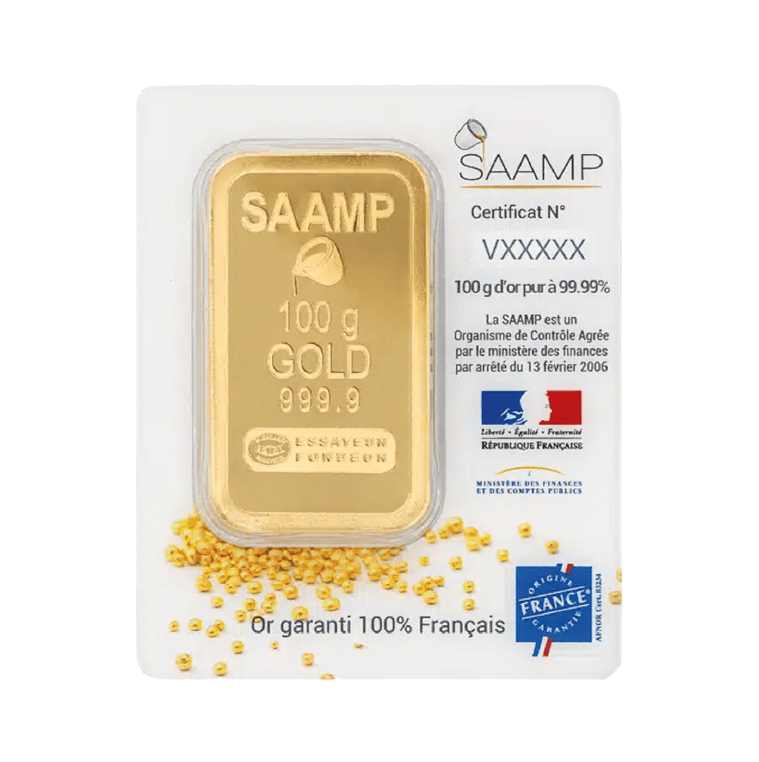 Lingotto d'oro da 100 g – Edizione SAAMP Collection