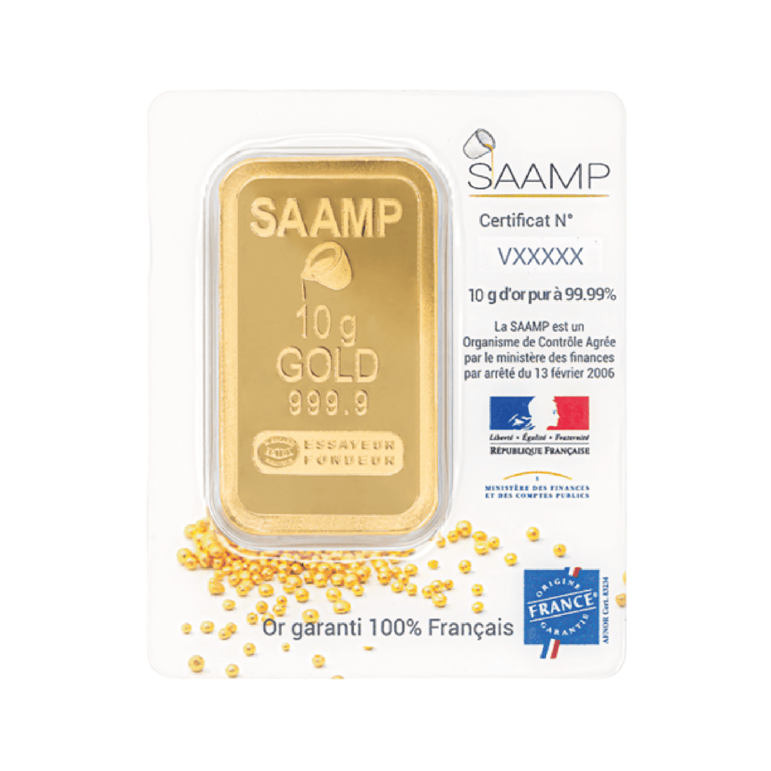 Lingotto d'oro da 10 g – Edizione SAAMP Collezione Francese