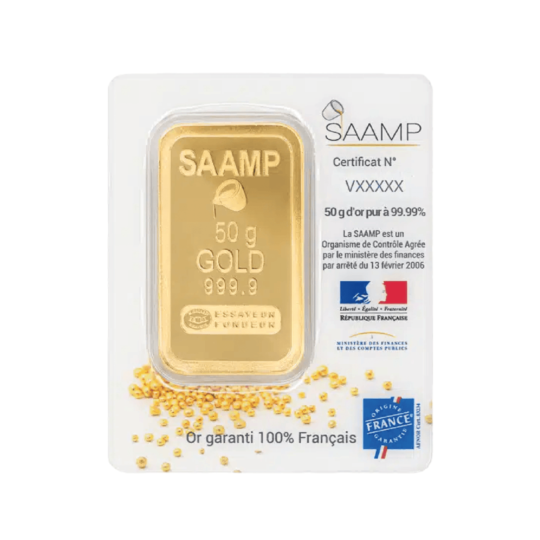 Lingotto d'oro da 50 g – Edizione limitata «Patrimoine français» di SAAMP