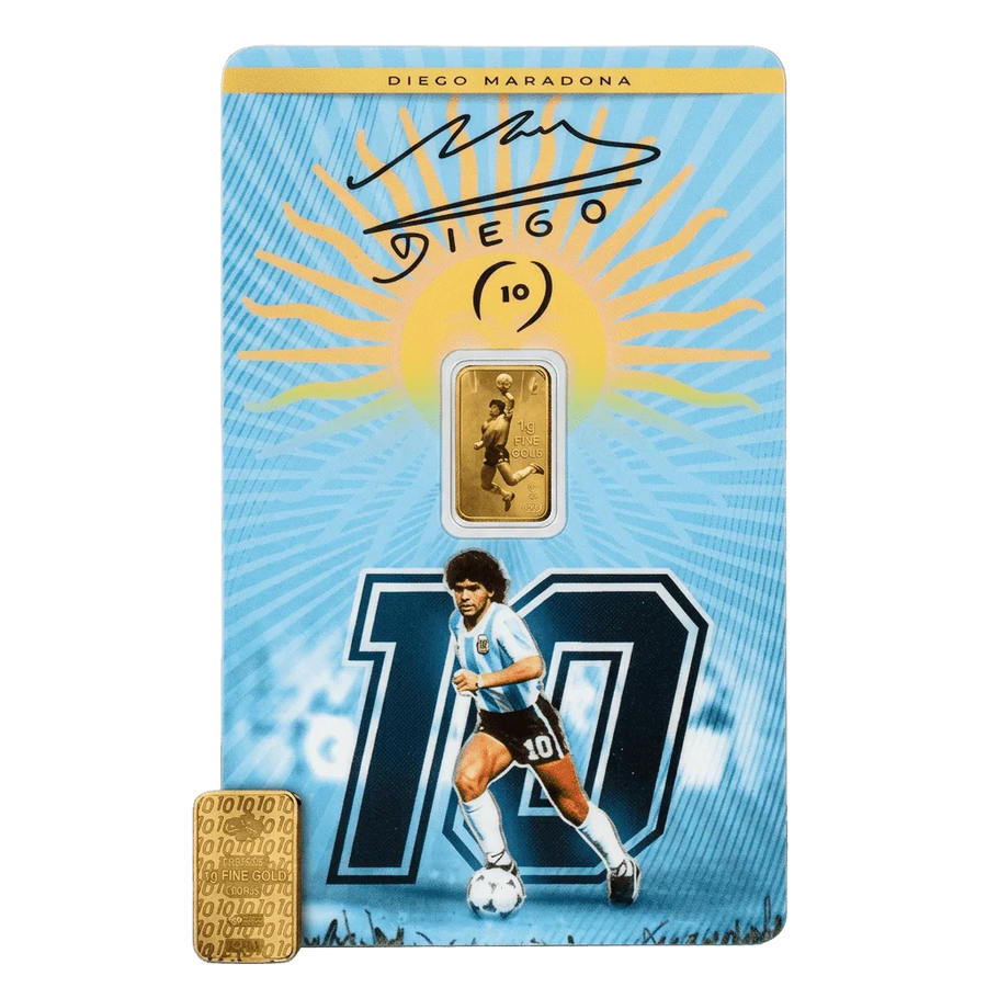 Lingottino d'oro 1g - Diego Maradona « Hand of God » - PAMP - GoldUnion