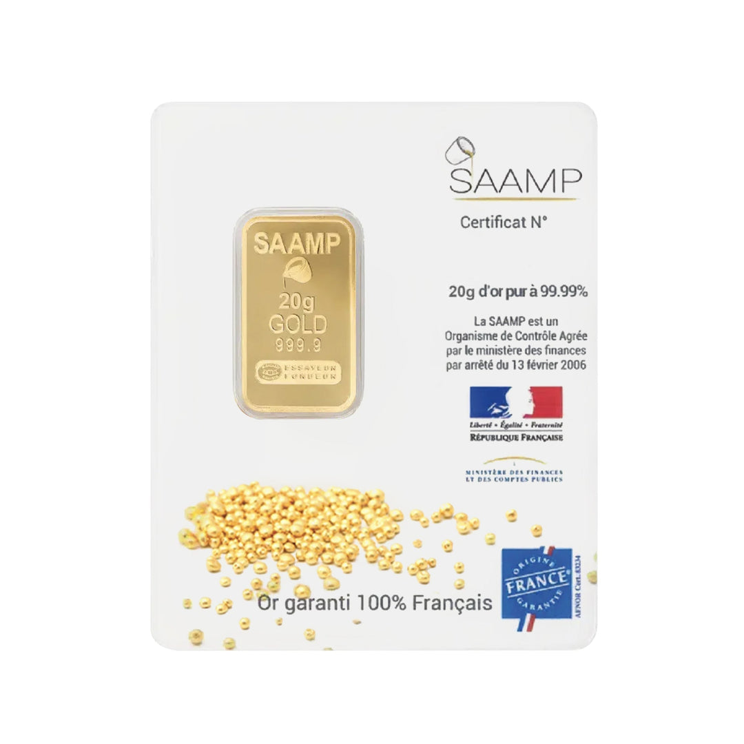 Lingotto d'oro da 20 g della Collezione Francese – SAAMP