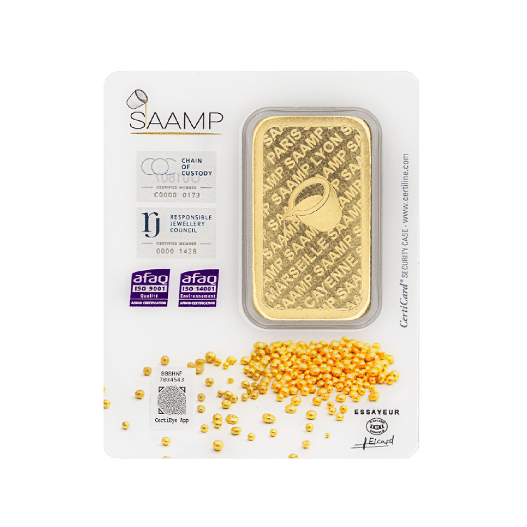 Lingotto d'oro da 50g - 100% francese - SAAMP - GoldUnion
