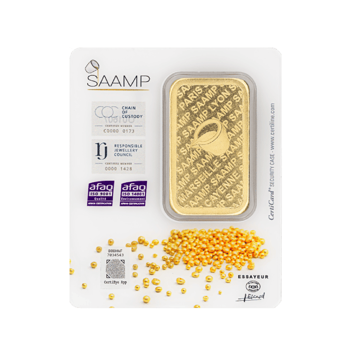 Lingotto d'oro da 50g - 100% francese - SAAMP - GoldUnion