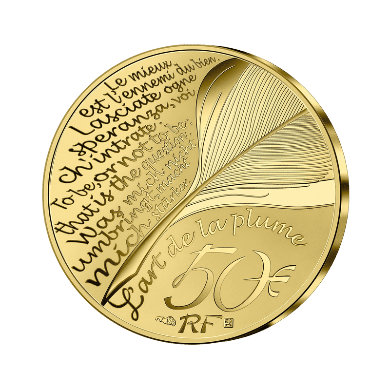 Pièce 50€ OR 1/4 Oz BE - Collection L'art de la Plume - GoldUnion