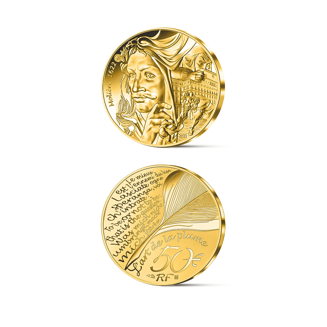 Pièce 50€ OR 1/4 Oz BE - Collection L'art de la Plume - GoldUnion