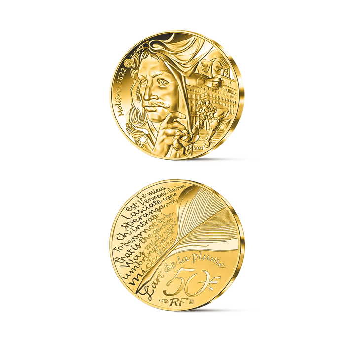 Pièce 50€ OR 1/4 Oz BE - Collection L'art de la Plume - GoldUnion