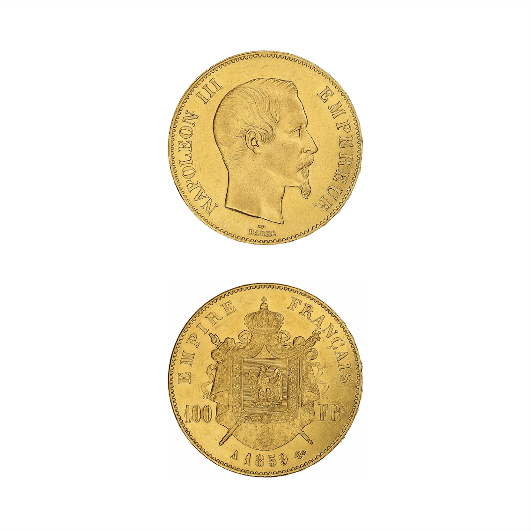 Moneta da 100 franchi Napoleone III - Edizione storica 1859