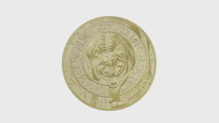 Moneta da 50 € in oro da 1/4 di oncia - Collezione Anno della Tigre